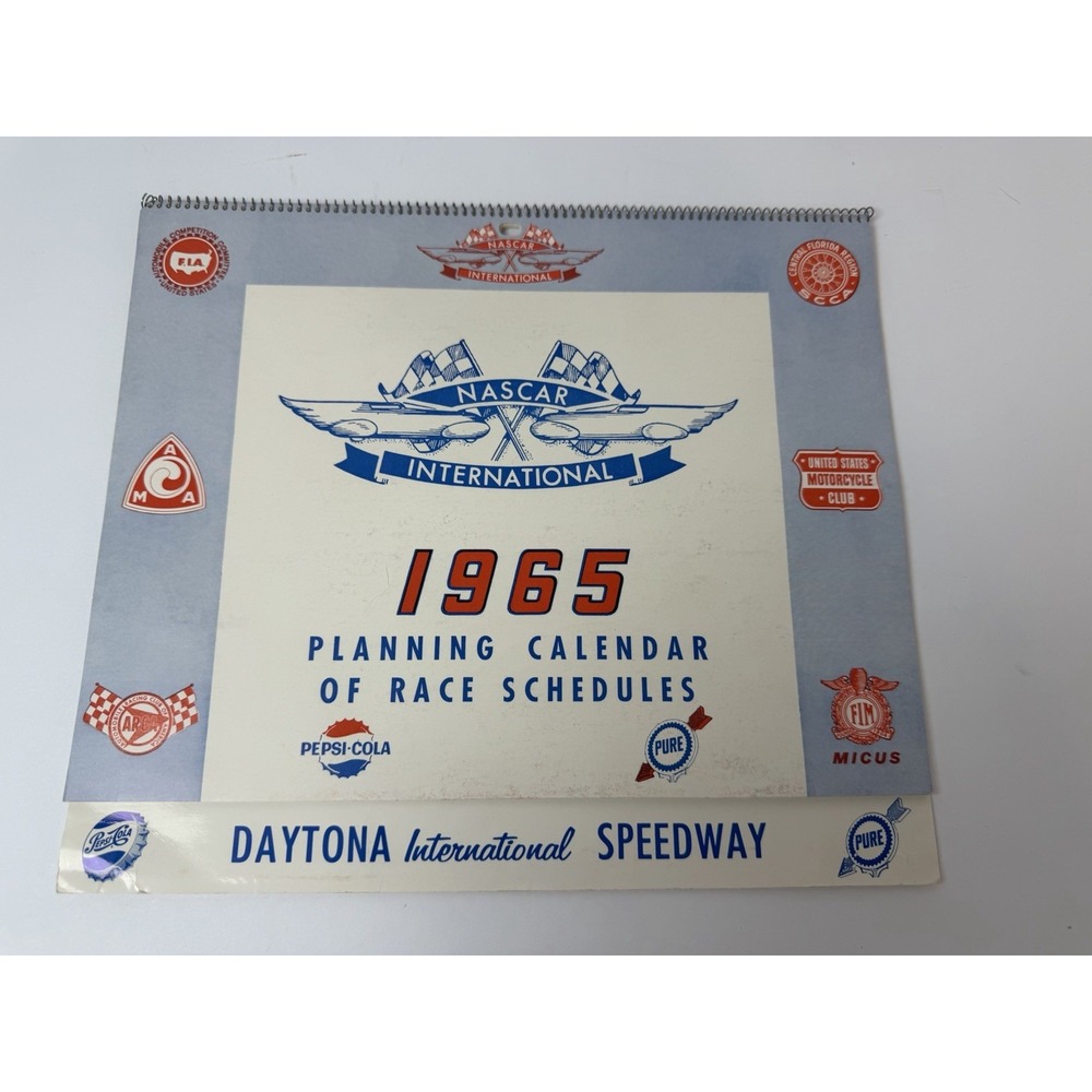 Nascar International 1965 Planning Calendar Of Race Schedules Daytona Speedway